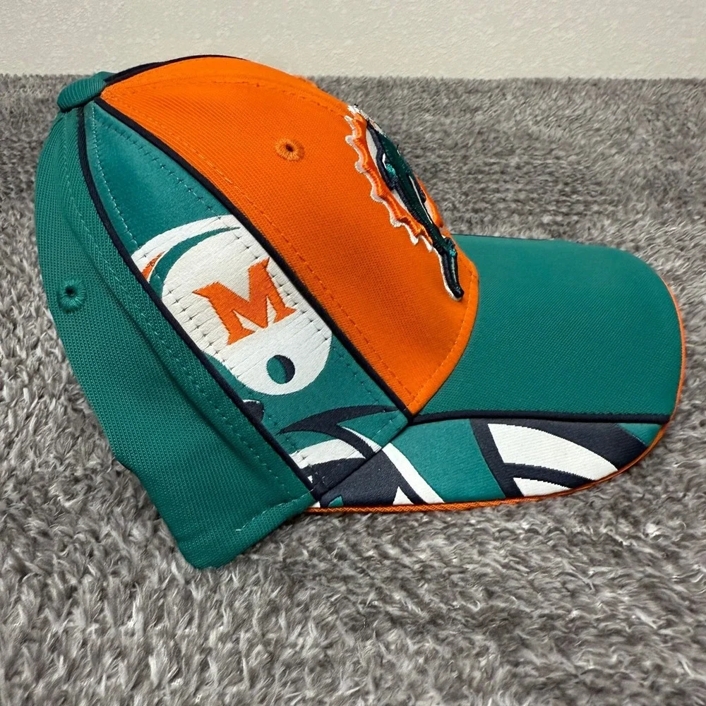 Reebok Miami Dolphins NFL Baseball Hat Fitted Equipment Teal Orange OSFA